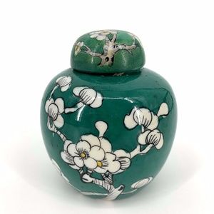 Vintage Green Cherry‎ Blossom Tree Ginger Jar